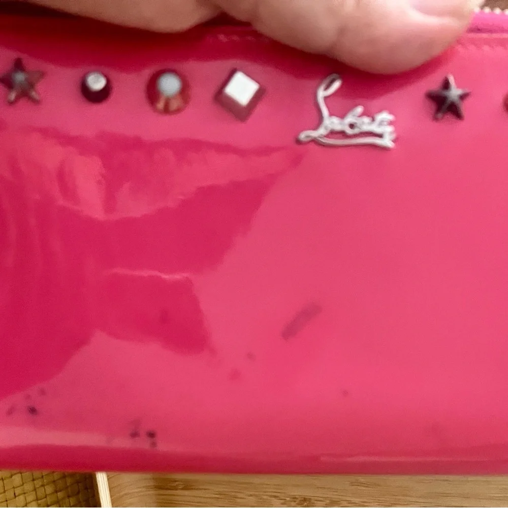 Christian Louboutin Pink Studded Clutch